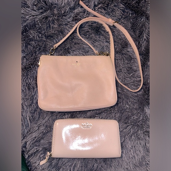 Kate Spade Leila Triple Gusset Crossbody Purse Rose Smoke - Picture 11 of 12